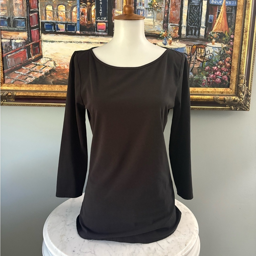 ⭐️ WHBM Black Three quarter Sleeve Top Size XS